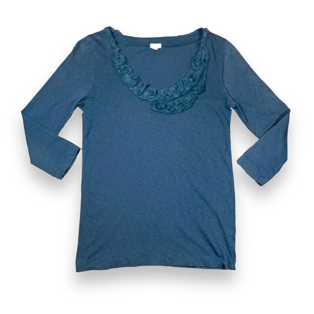 J. Crew Gray Embellished Perfect Tee